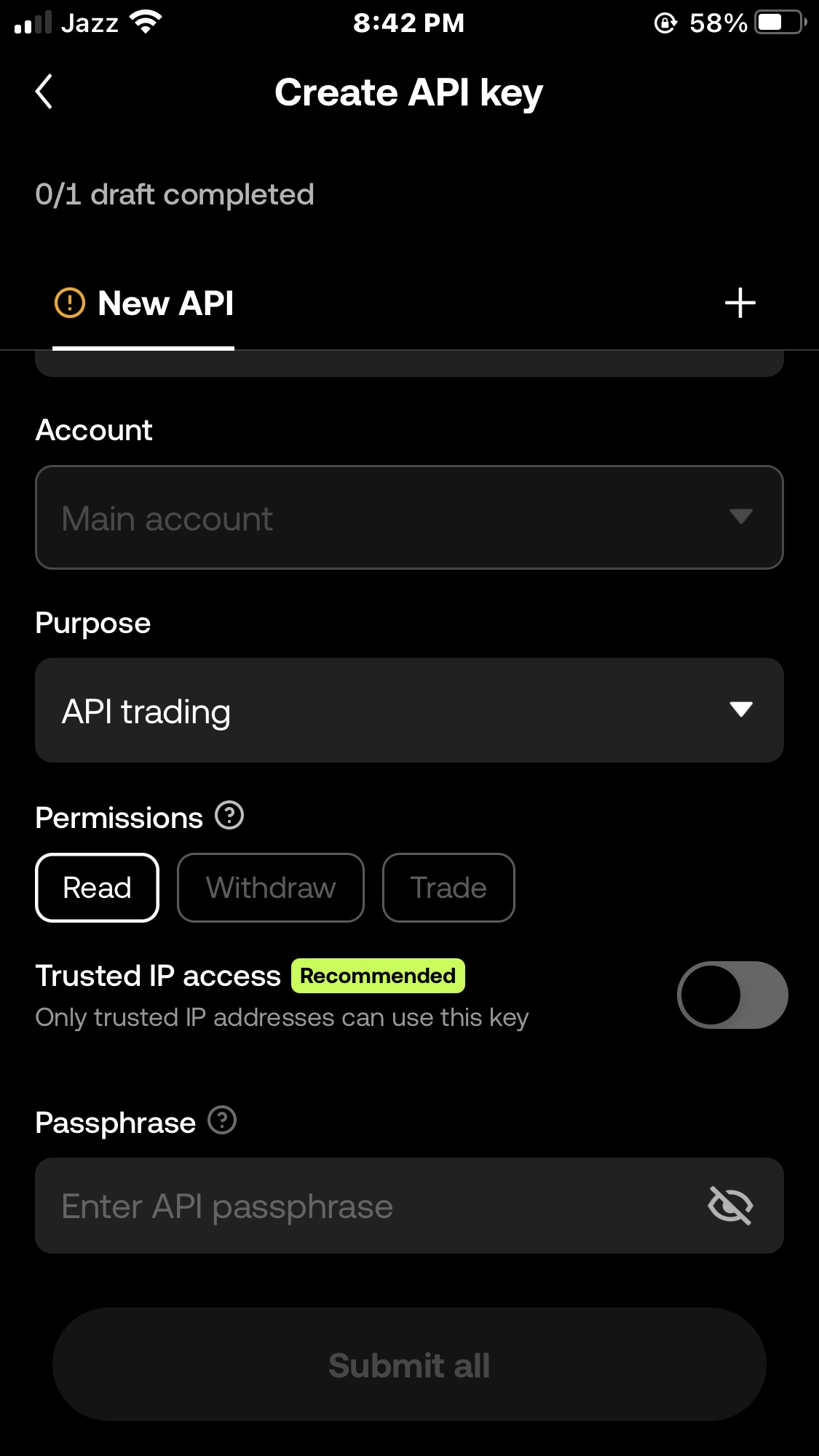 api pasphrase api pasphrase